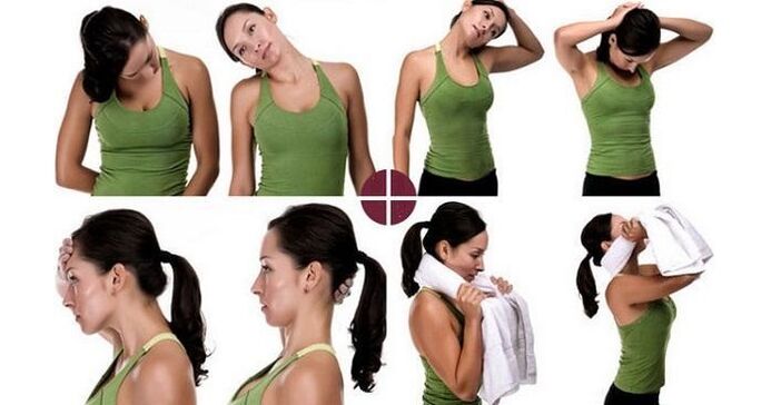 Example of exercises for the neck with osteochondrosis 2