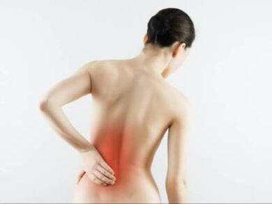 Low back pain in a woman's lower back